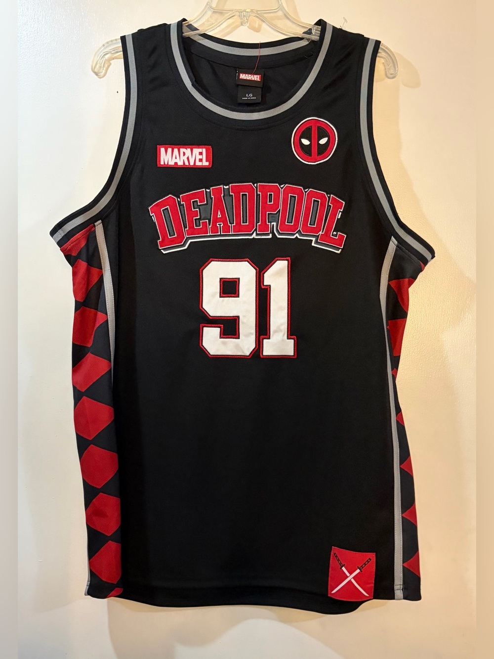 Marvel Deadpool Wilson #91 Basketball Jersey Men’s Sz Large